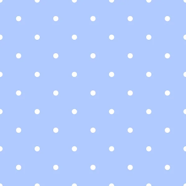 Vector Seamless Pattern Small White Polka Dots Retro Baby Blue — Stock Vector