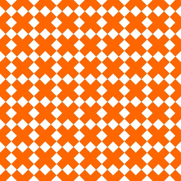 Tegel Oranje Wit Kruis Vector Patroon — Stockvector