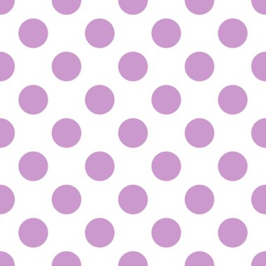 Beyaz arka planda mor benekli kusursuz vektör deseni. Kartlar, albümler, arka planlar, sanatlar, el sanatları, kumaşlar, dekorasyon veya albümler için