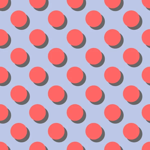 Patrón Vector Azulejo Grandes Lunares Rosados Sobre Fondo Gris Azul — Vector de stock