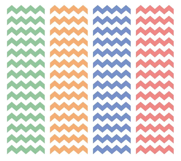 Zig Zag Chevron Vector Pastel Patrón Colección — Vector de stock