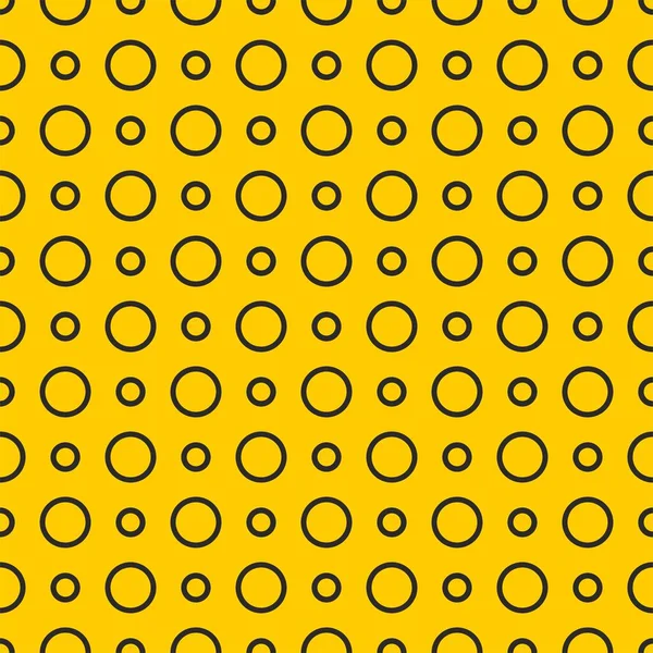 Fliesen Vektormuster Mit Schwarzen Tupfen Auf Gelbem Hintergrund — Stockvektor