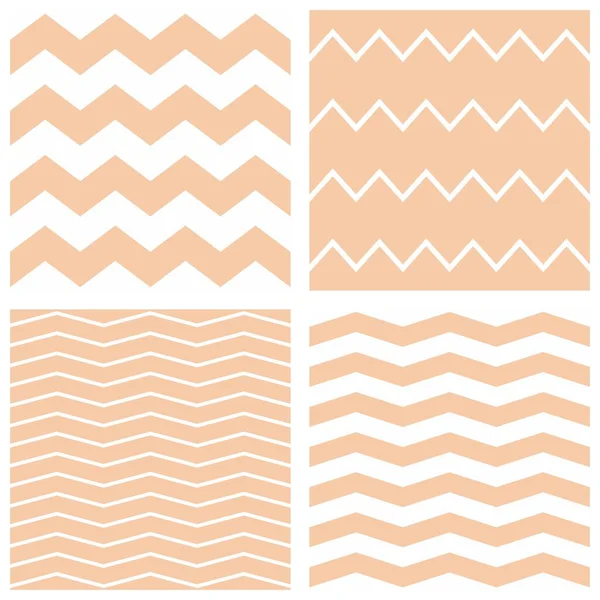 Tile Vector Pattern Set White Pink Zig Zag Background — Stock Vector