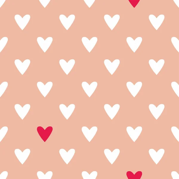 Πλακάκια Χαριτωμένο Διανυσματικό Μοτίβο Λευκό Και Κόκκινο Καρδιές Παστέλ Ροζ — Διανυσματικό Αρχείο