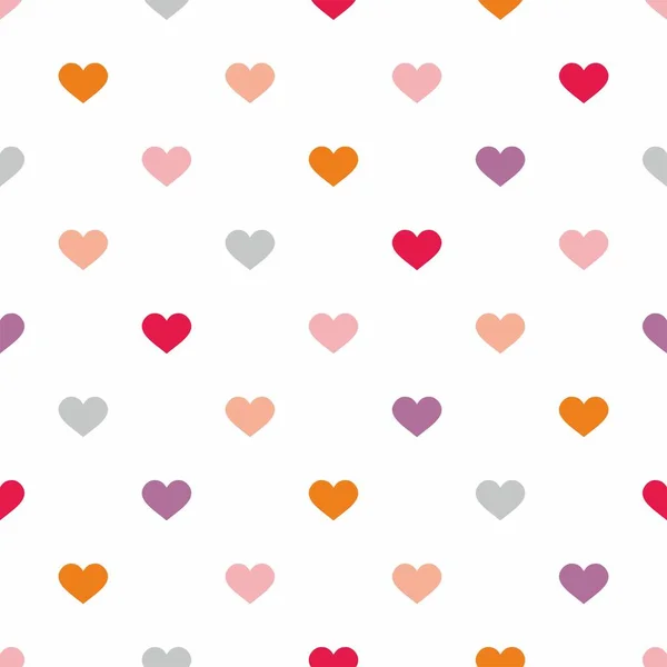 Tile Vector Pattern Pastel Hearts White Background — Stock Vector