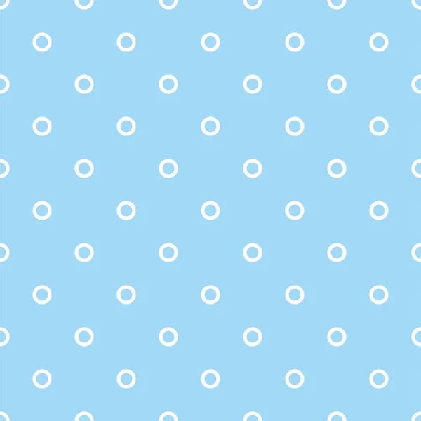 Tile Vector Pattern White Polka Dots Shadow Pastel Blue Background — Stock Vector