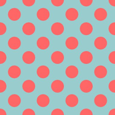 Döşeme vektör deseni, doku ya da arkaplan, nane yeşili arkaplanda lekesiz kırmızı benekler.