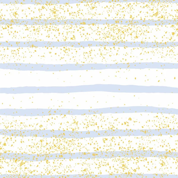 Piastrelle Modello Vettoriale Con Strisce Blu Bianco Pastello Oro Pois — Vettoriale Stock