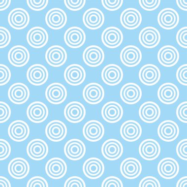 Pastel mavi arkaplan ile beyaz noktalı döşeme vektör deseni