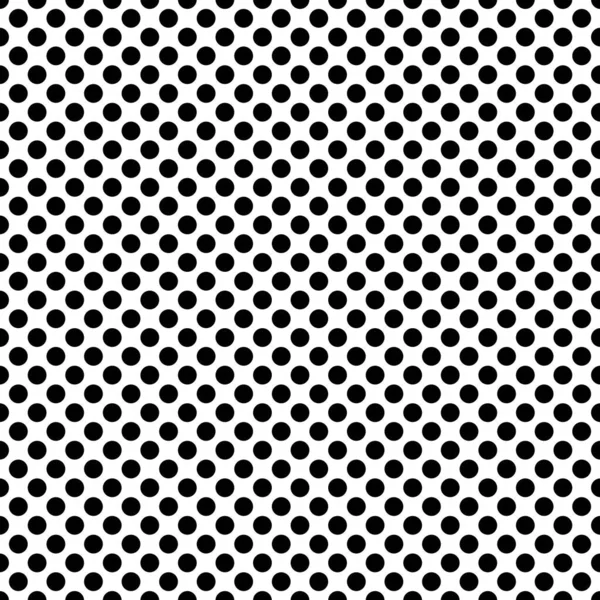 白い背景に黒い水玉模様のタイルベクトルパターン — ストックベクタ