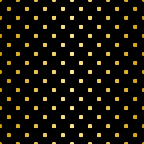黑色背景上带有金色圆点的线形矢量图案 用于无缝装饰墙纸 — 图库矢量图片