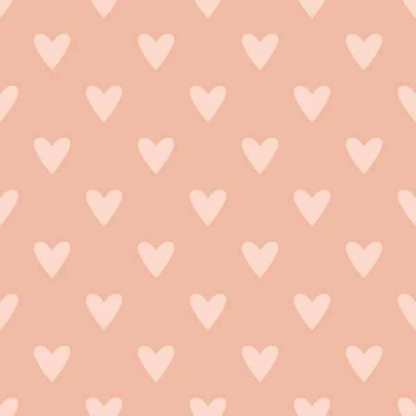Tile Cute Vector Pattern Pink Hearts Pastel Background — Stock Vector