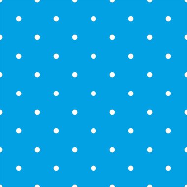 Pastel mavi zemin üzerine beyaz lekeli vektör desenle döşenir