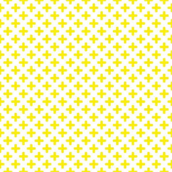 Cruz Azulejo Más Patrón Vectorial Amarillo Blanco — Vector de stock