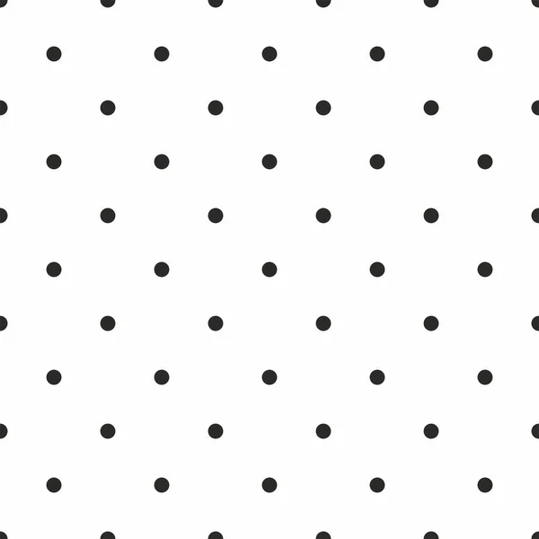 Pois Noirs Sur Fond Blanc Motif Vectoriel Rétro Sans Couture — Image vectorielle