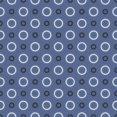Lacivert arkaplanda siyah ve beyaz noktalı pürüzsüz vektör deseni