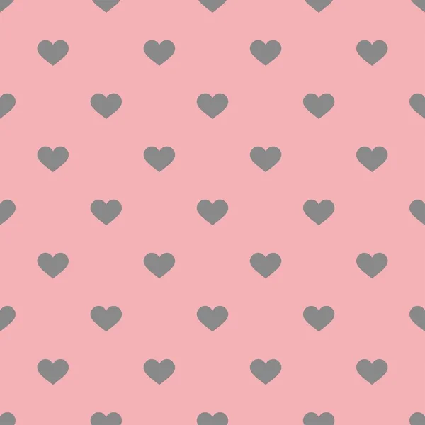 Πλακάκια Διάνυσμα Μοτίβο Γκρι Καρδιές Παστέλ Ροζ Φόντο — Διανυσματικό Αρχείο