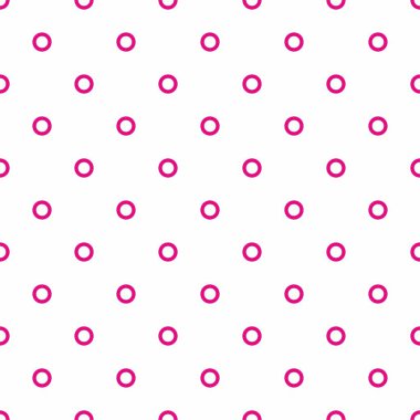 Beyaz arka planda koyu renkli pembe benekli kusursuz vektör deseni.