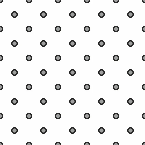 Black Grey Polka Dots White Background Retro Seamless Vector Pattern — Stock Vector