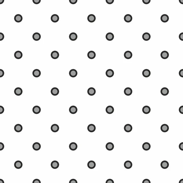 Pois Noirs Gris Sur Fond Blanc Motif Vectoriel Rétro Sans — Image vectorielle