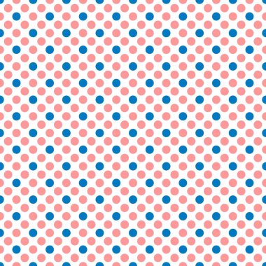 Beyaz arkaplanda pembe ve mavi benekli pürüzsüz vektör deseni, dokusu veya arkaplanı