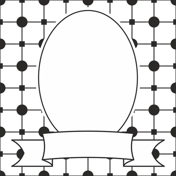 Cadre Vectoriel Dessiné Main Sur Fond Rayures Noir Blanc — Image vectorielle