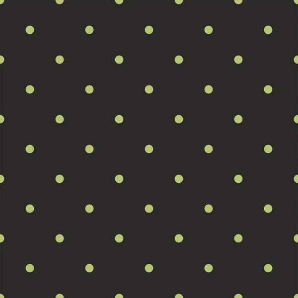 緑の水玉の黒い背景 ハロウィンデスクトップタイルの壁紙や春のウェブサイトのデザインのためのシームレスなパターン — ストックベクタ