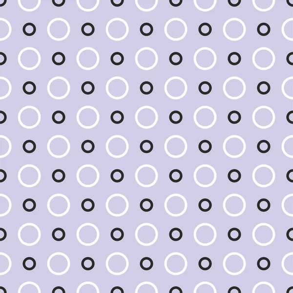 紫色の背景に黒と白のドットを持つタイルベクトルパターン — ストックベクタ