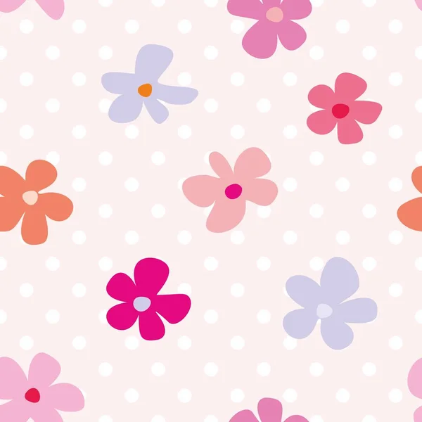 Patrón Sin Costura Colorido Abstracto Con Flores Rosadas Sobre Fondo — Vector de stock