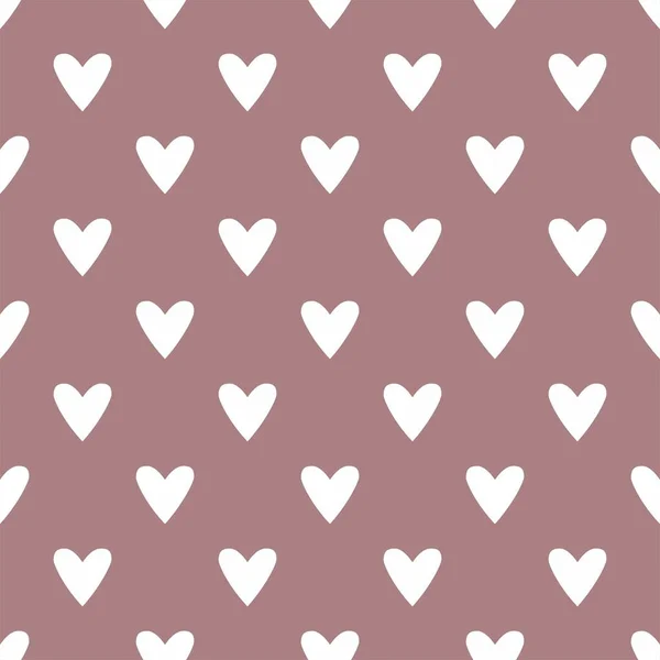 Tile Vector Pattern White Hand Drawn Hearts Polka Dots Pastel — Stock Vector