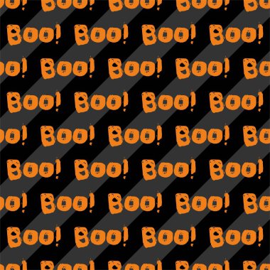 Siyah ve gri çizgili turuncu bu yazı ile Cadılar Bayramı fayans vektör deseni