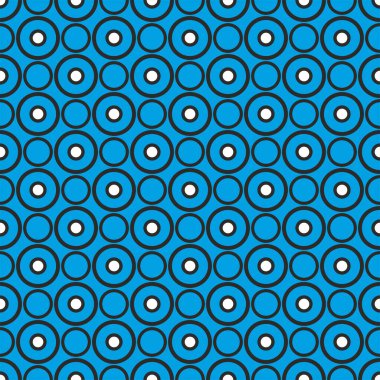 Lacivert arkaplanda siyah ve beyaz noktalı pürüzsüz vektör deseni