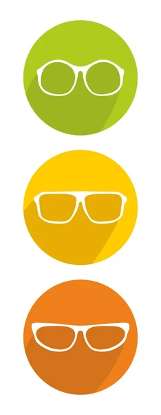Ícone de óculos vetoriais brancos definido isolado no fundo branco — Vetor de Stock