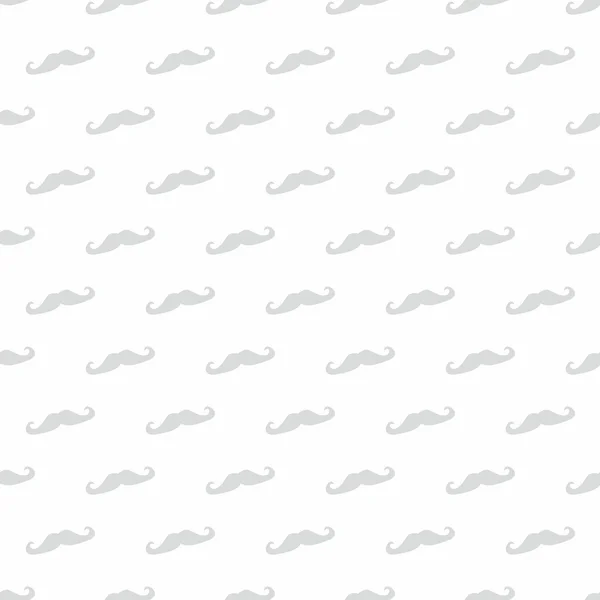Kakel vektor mönster med grå mustasch på vit bakgrund — Stock vektor