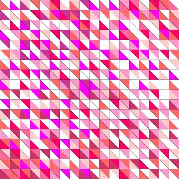 Patrón de vectores de azulejos con fondo de mosaico triángulo blanco, rojo, naranja, rosa y violeta — Vector de stock