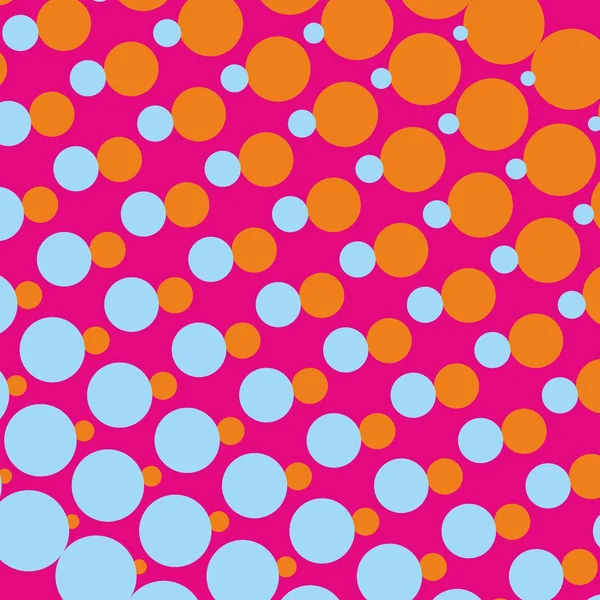 Fondo vectorial rosa con puntos naranja y azul — Vector de stock