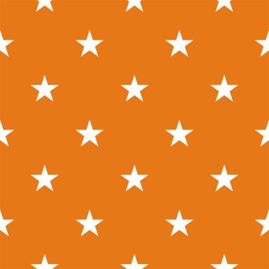 Sorunsuz vektör desen veya kiremit doku turuncu zemin üzerine beyaz yıldız