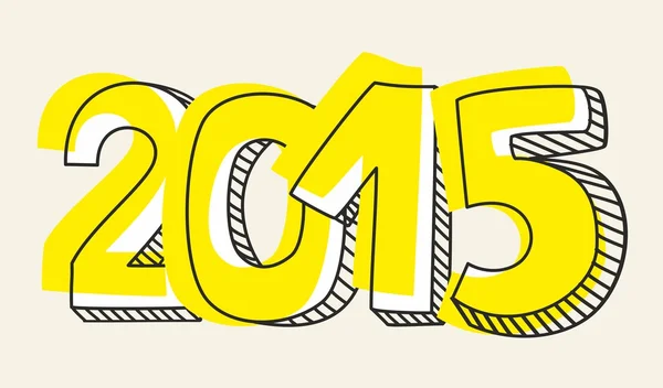 Nový rok 2015 ručně kreslený vektorový znak — Stockový vektor