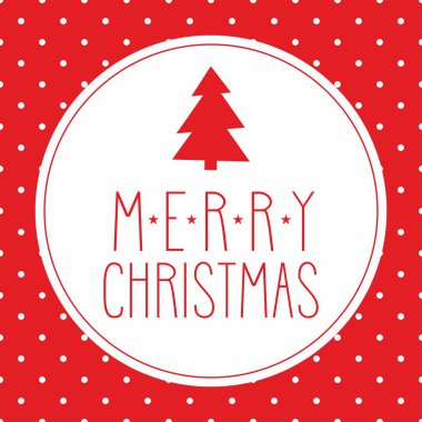 Noel ağacı ve elle çizilmiş Merry Christmas dilek ile vektör kartı