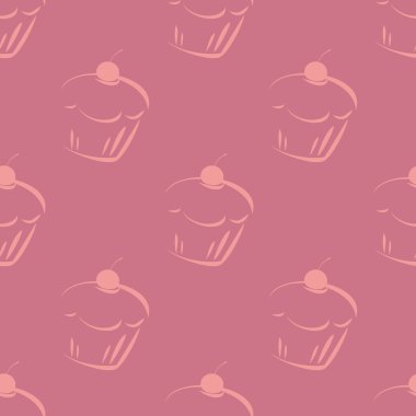 Sorunsuz Menekşe vektör desen veya döşeme arka plan pembe kekler
