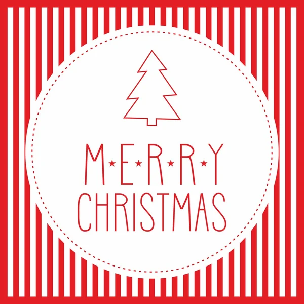 Biglietto vettoriale vacanze con albero di Natale e disegnato a mano Auguri di Buon Natale — Vettoriale Stock