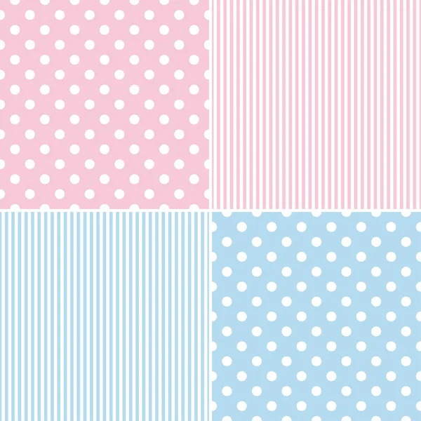 Kiremit vektör desen set beyaz lekeli ve şeritler üzerinde pembe ve mavi arka plan ile