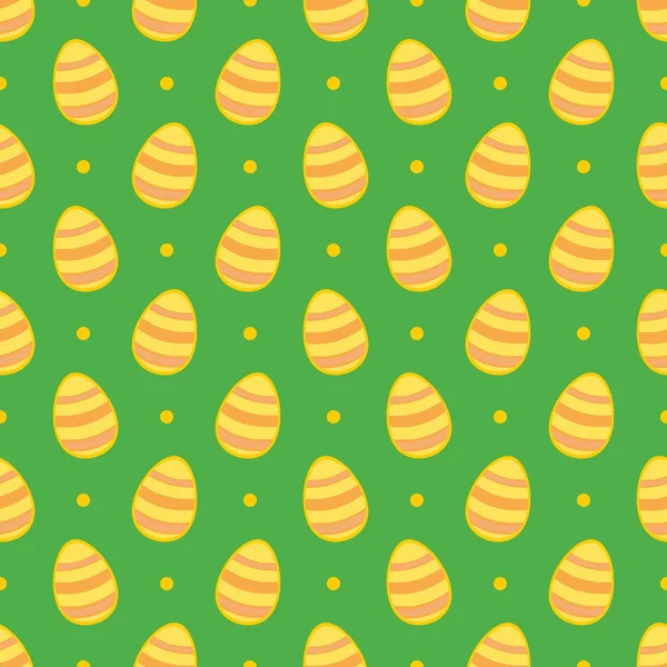 Modèle vectoriel tuile avec des œufs de Pâques et des pois sur fond vert — Image vectorielle