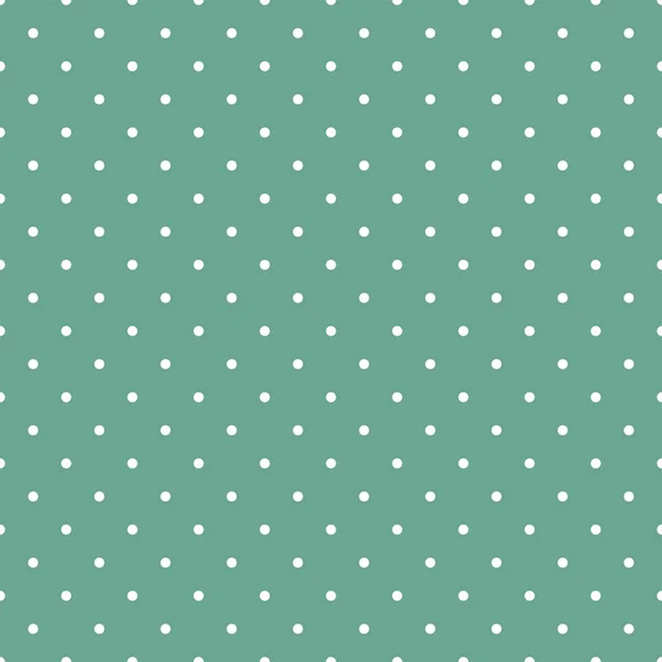 Patrón de vectores de azulejos con pequeños lunares blancos sobre fondo verde menta — Archivo Imágenes Vectoriales