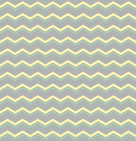 Patrón vectorial azulejo con pastel amarillo y verde zig zag impresión sobre fondo gris — Archivo Imágenes Vectoriales