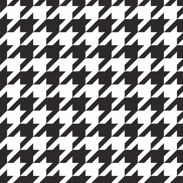 Houndstooth tegel zwart-wit vector patroon — Stockvector