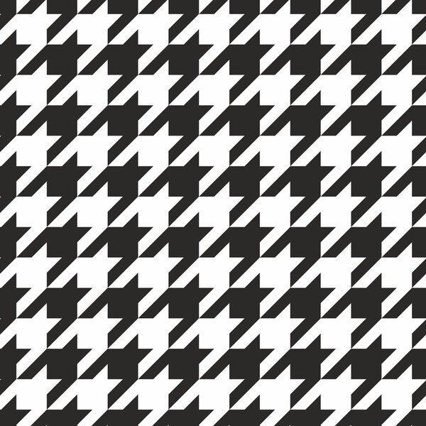 Houndstooth tile black and white vector pattern