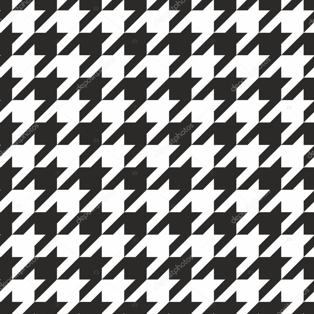 Houndstooth tile black and white vector pattern
