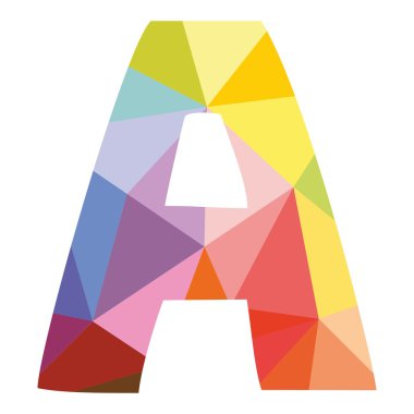 Yüzey vektör mektup beyaz arka plan illüstrasyon izole kaydırma bir düşük Poli