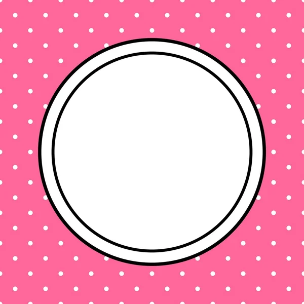 Vector photo frame on polka dots pink background — Stock Vector